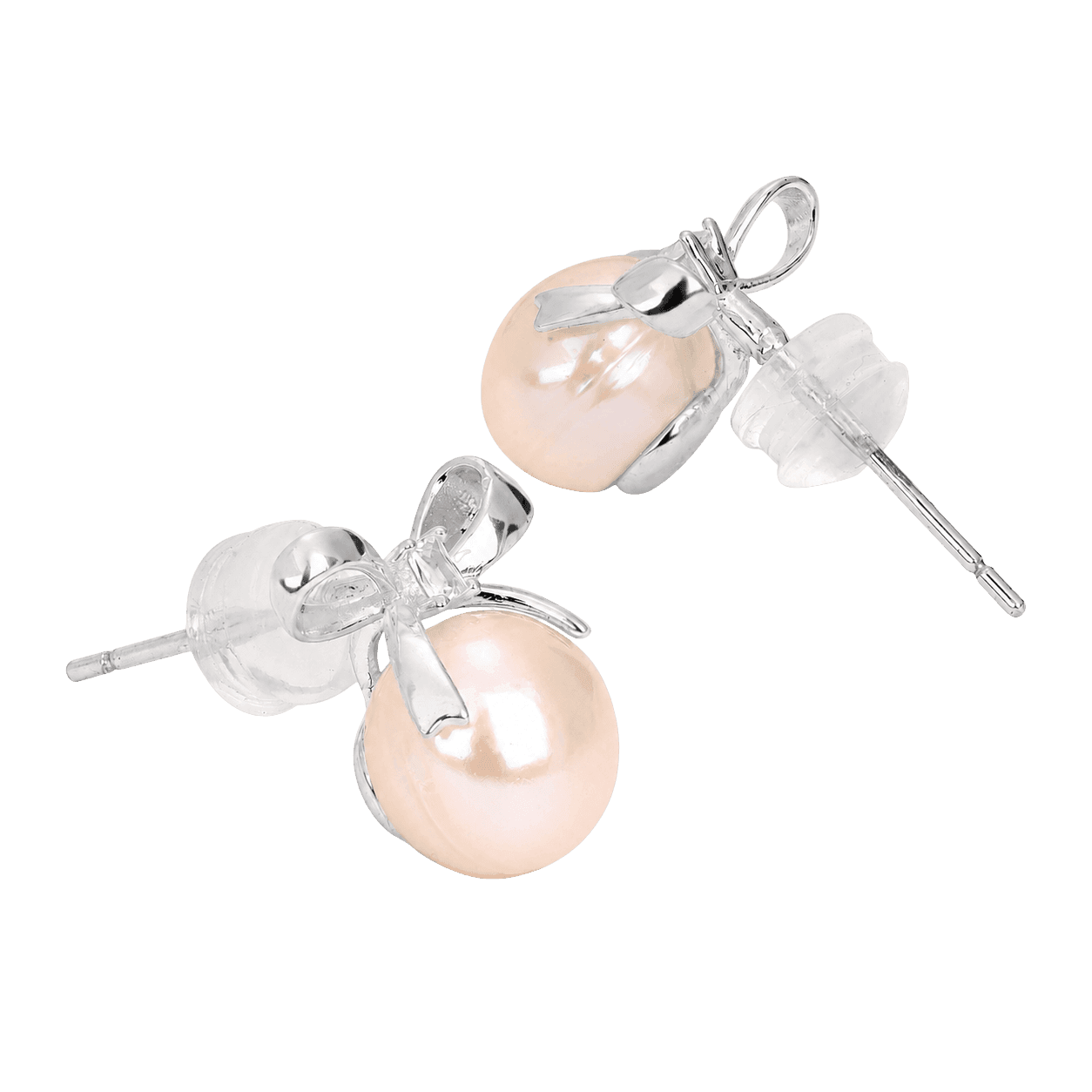 Golden Ribbon Pearl Drops Earring