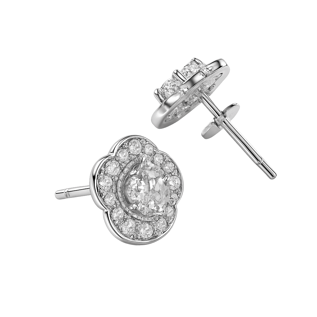 Royal Quilt-Pattern Square Studs
