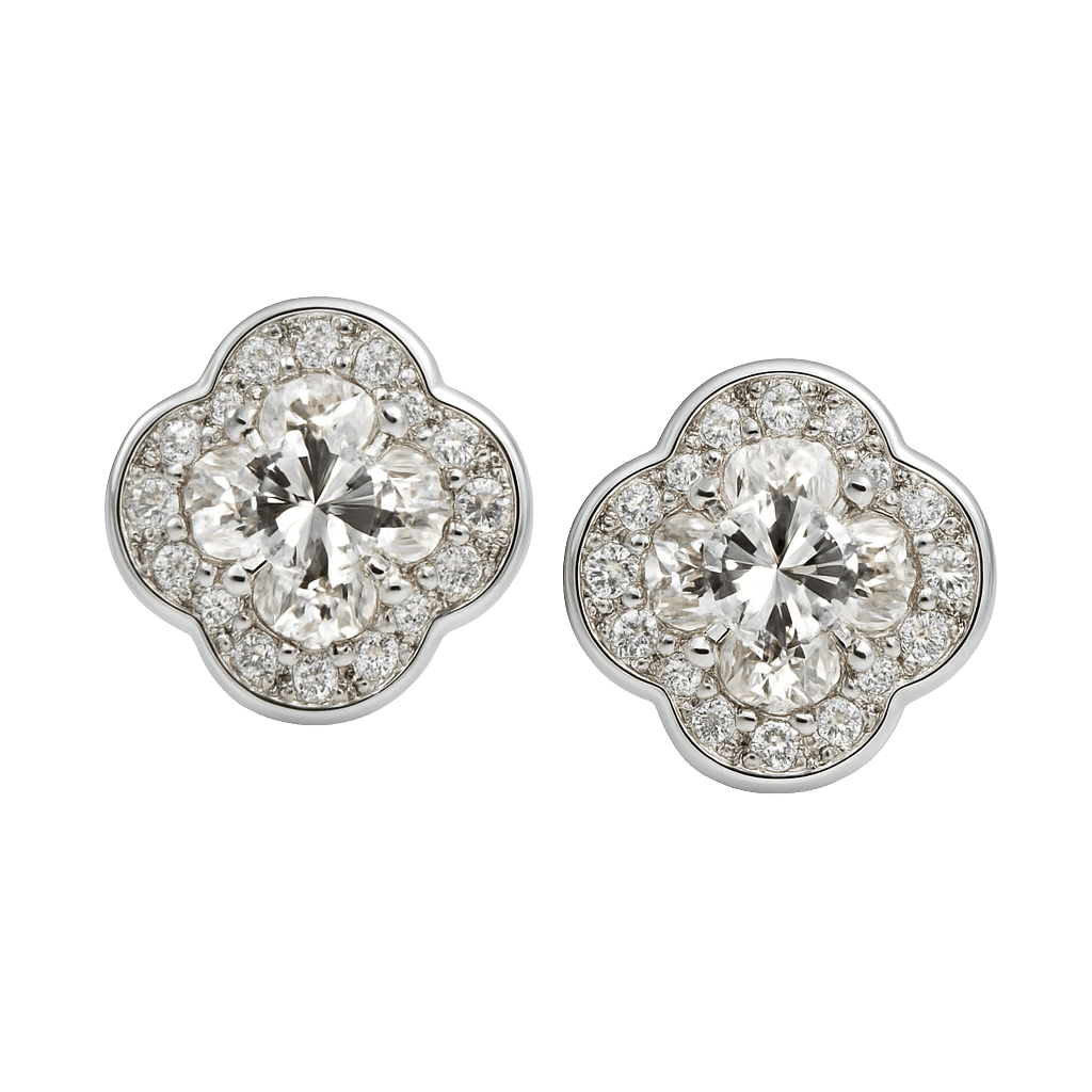 Royal Quilt-Pattern Square Studs