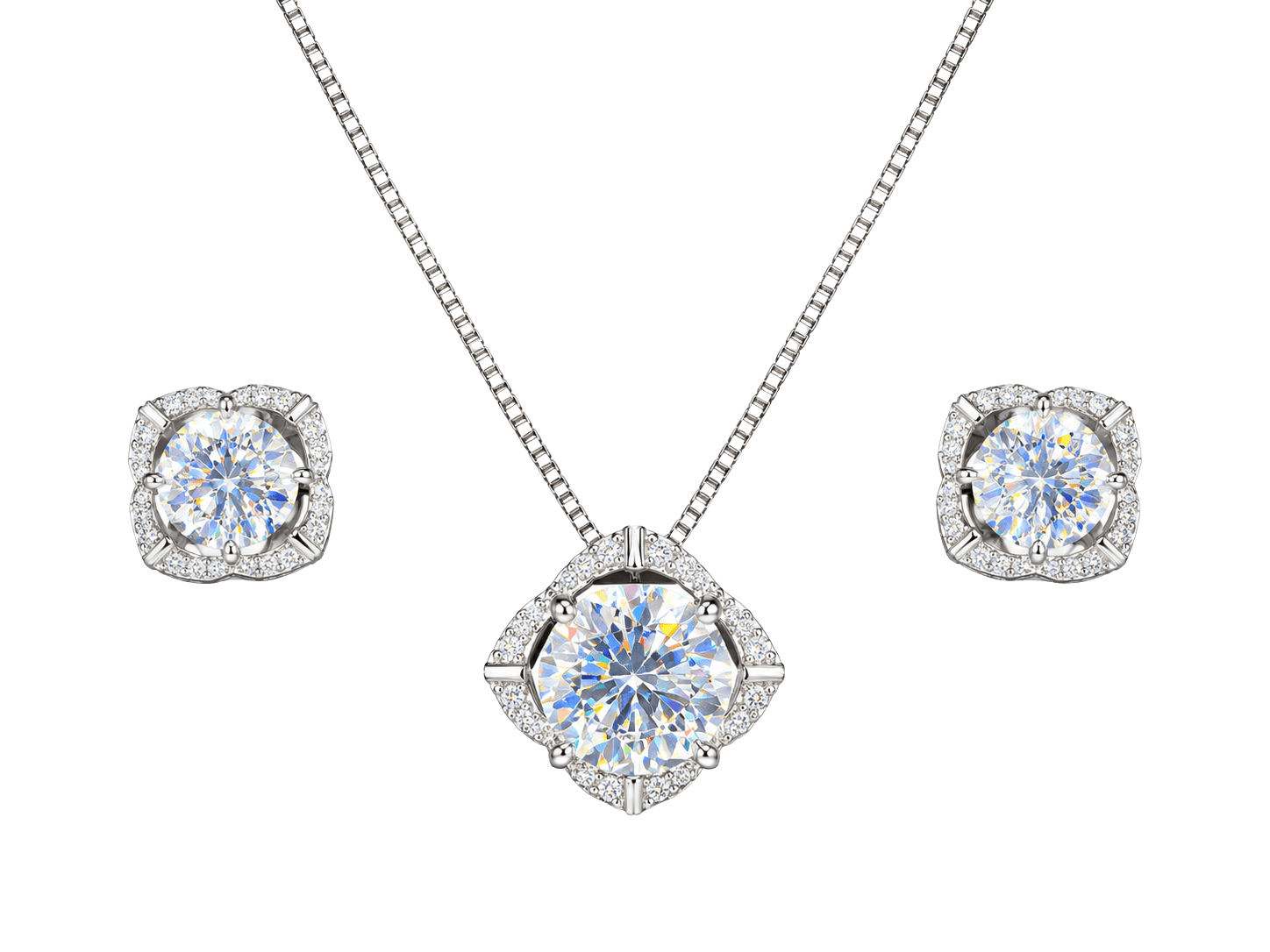 Celestial Diamond Cut Crystal Pendant Set view 1