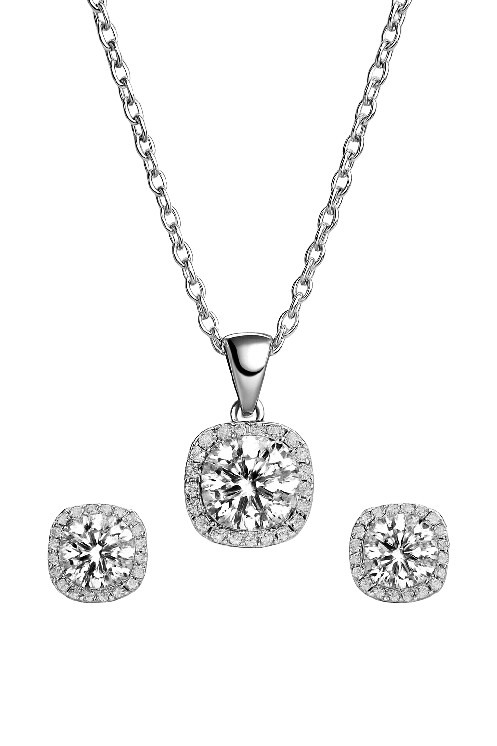Elegant Cushion Cut Diamond-Look Set view 1