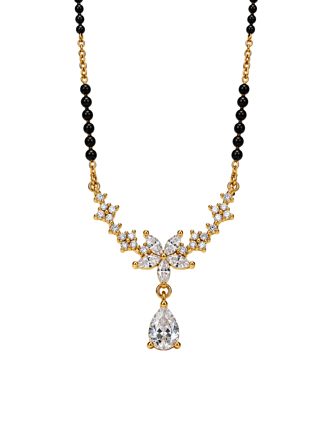 Forever Bloom Floral Drop Gold Mangalsutra view 1
