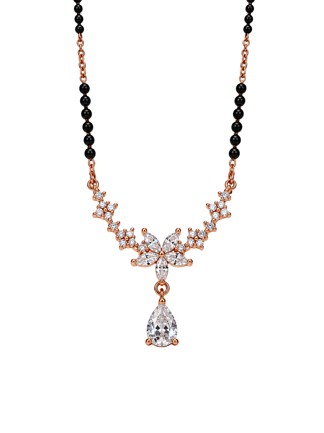 Forever Bloom Floral Drop Rosegold Mangalsutra view 1