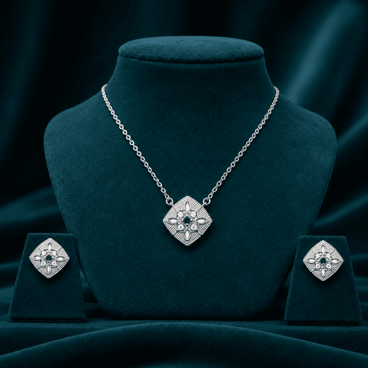 Minimalist Square Geo-Link Jewelry Set