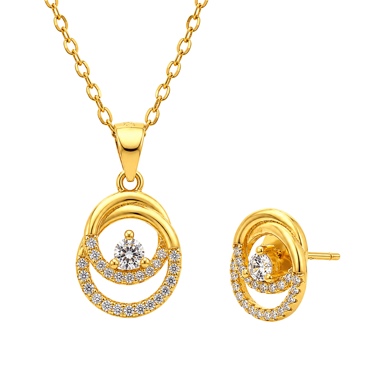 Modern Oval Link Eternity Jewelry Set alternate view