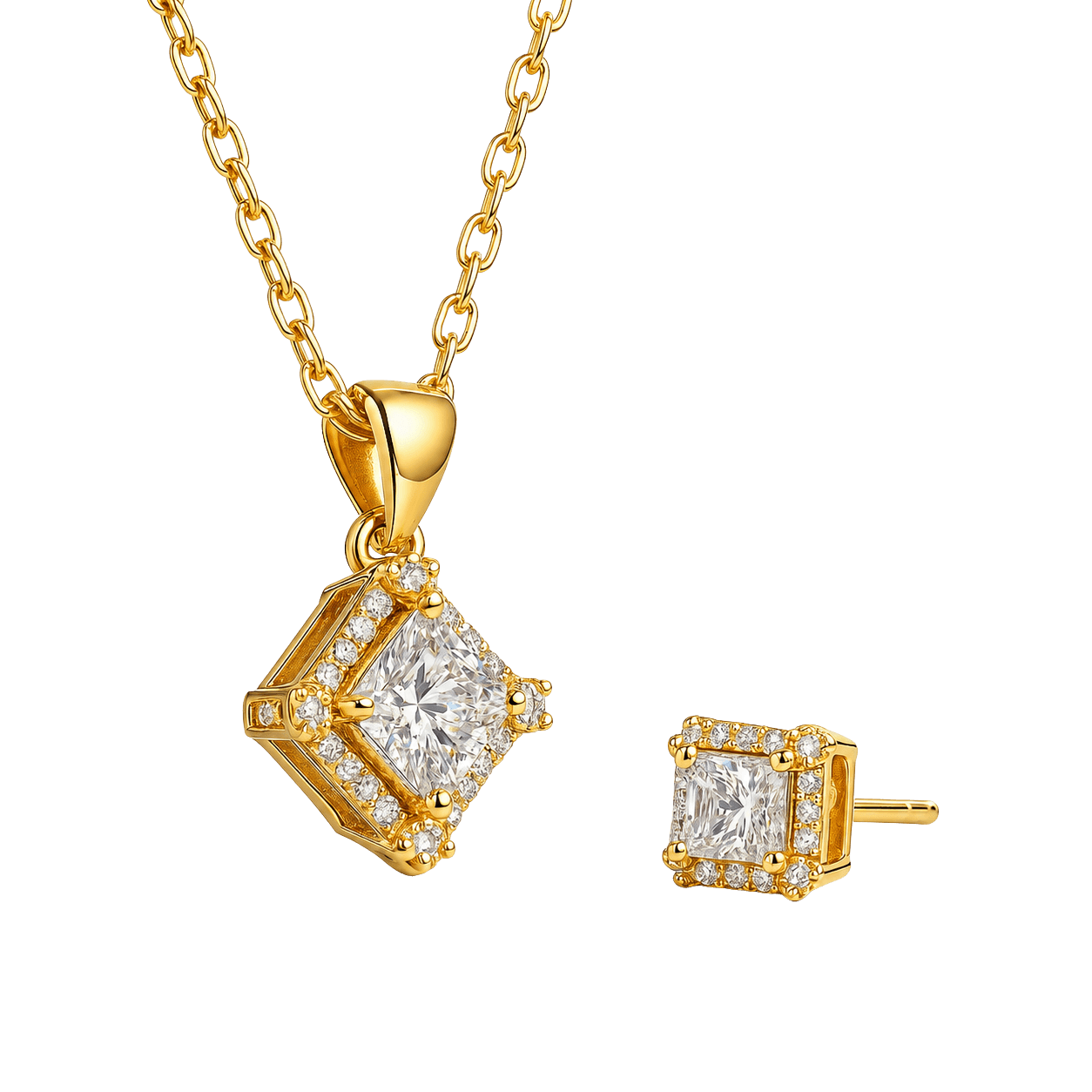 Royal Square Filigree Statement Gold Set alternate view