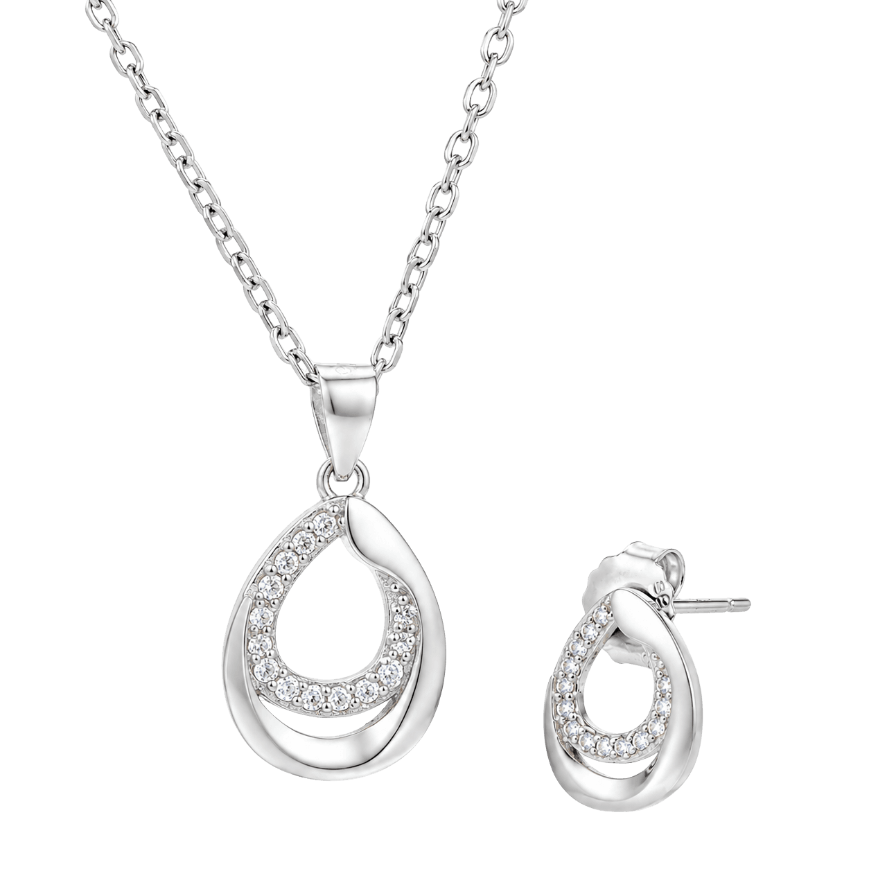 Silver Dew Drop Pendant Set alternate view