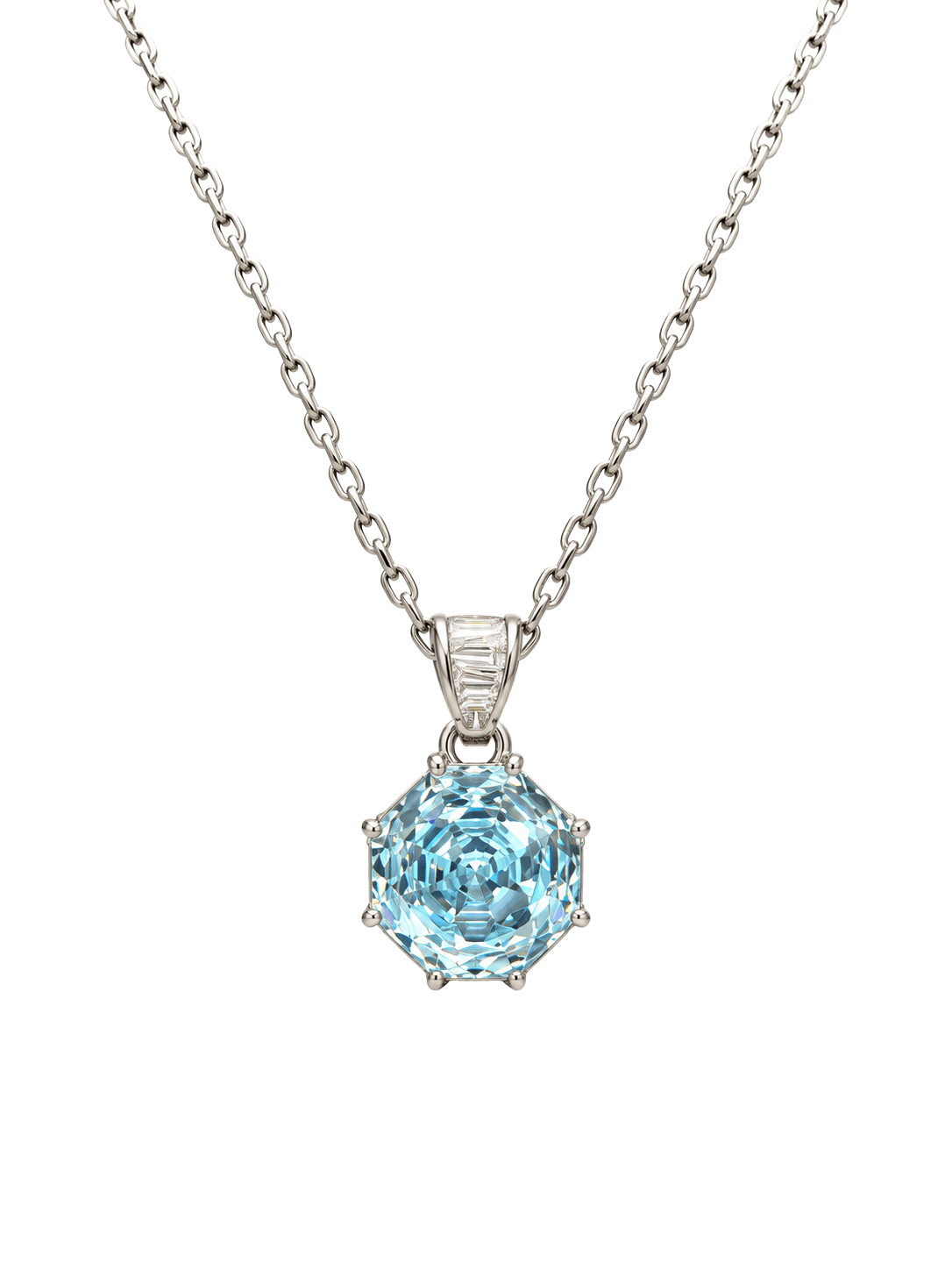 Aquamarine Solitaire Pendant Necklace