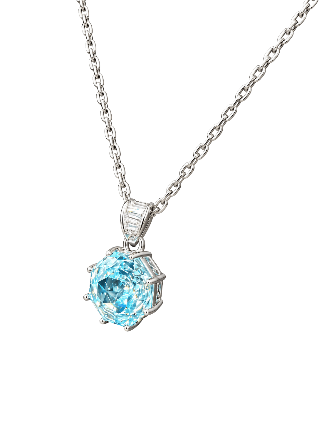 Aquamarine Solitaire Pendant Necklace alternate view