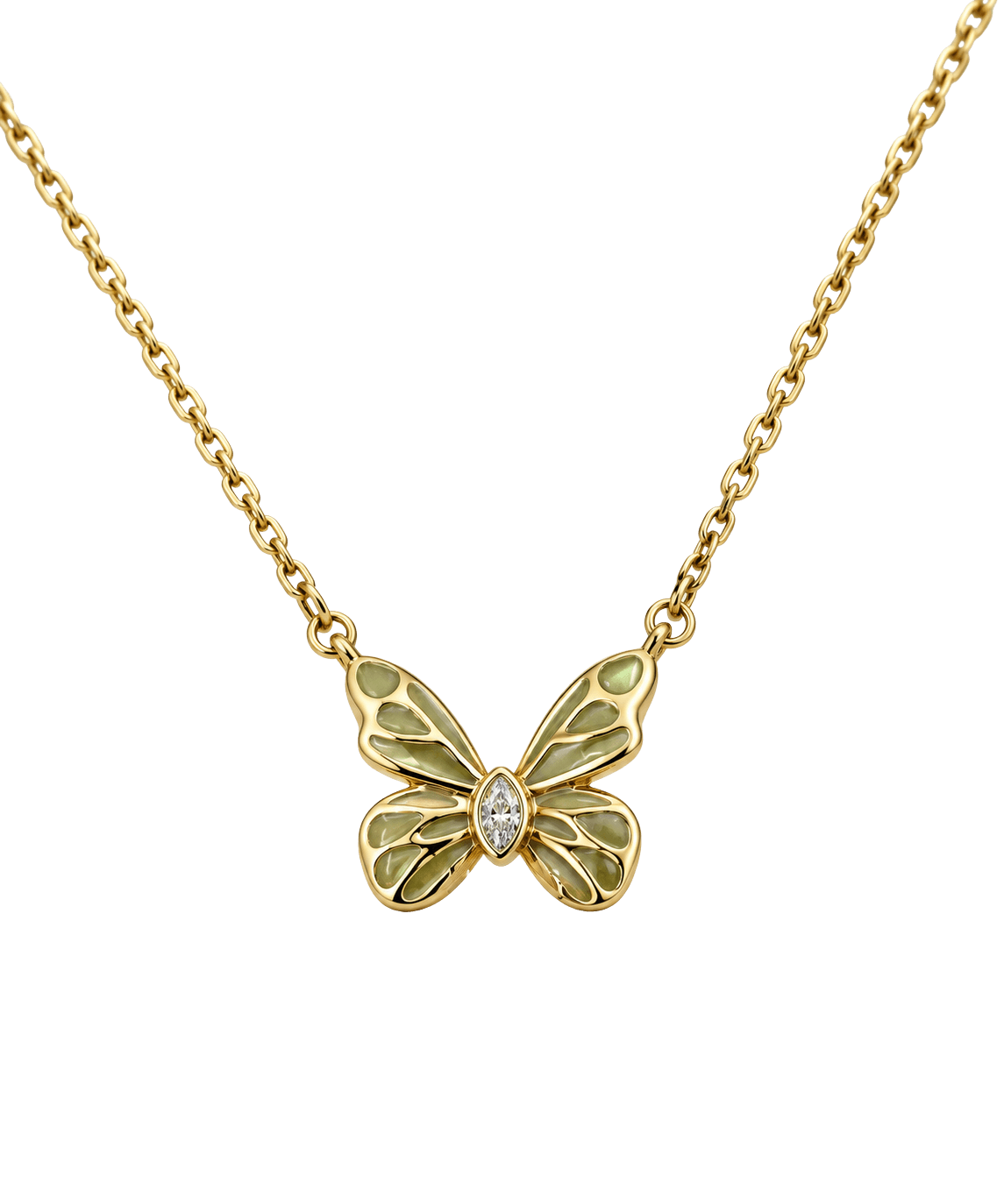 Dainty Gold Butterfly Pendant Necklace view 1