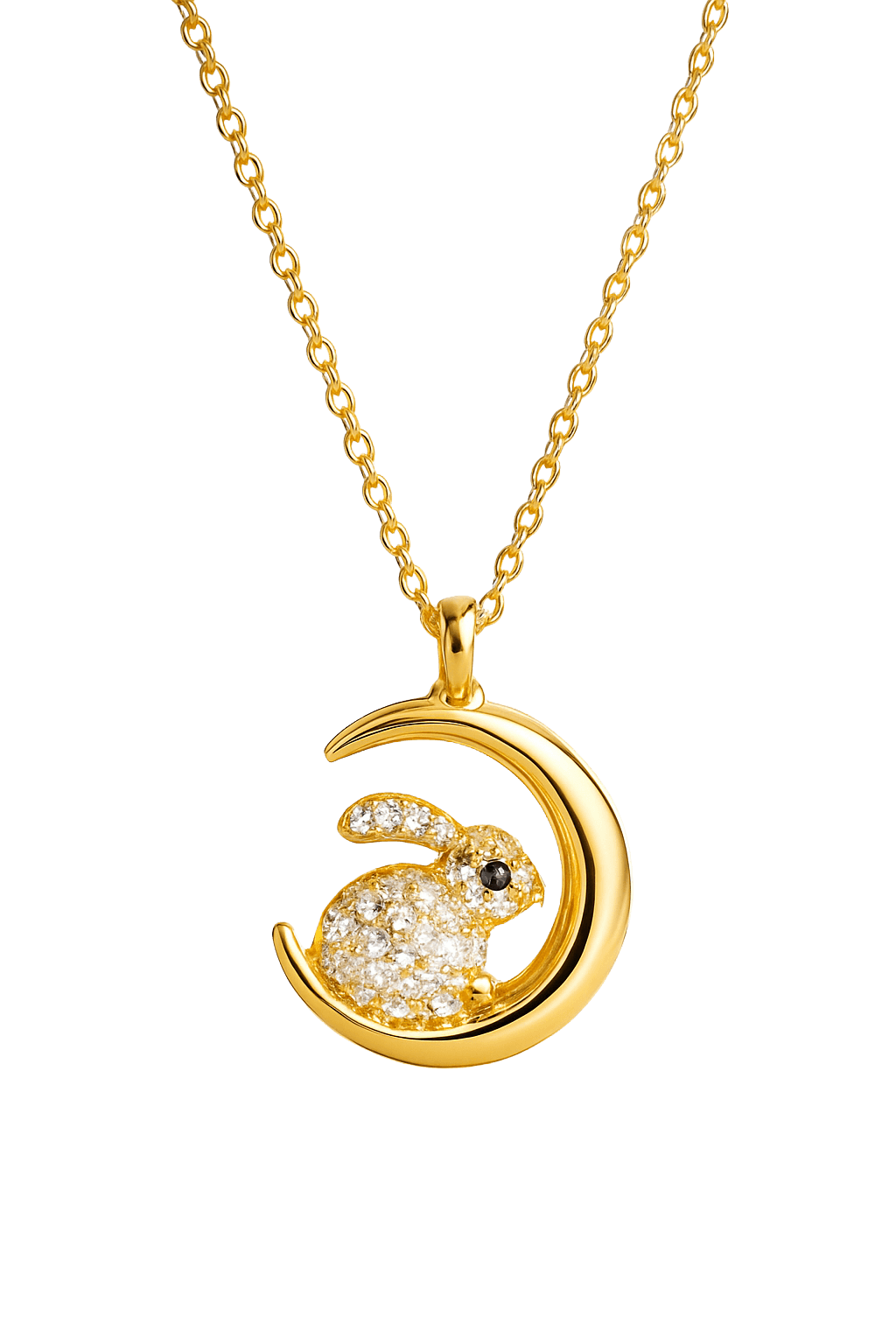 Dreamy Moon & Rabbit Chain Pendant