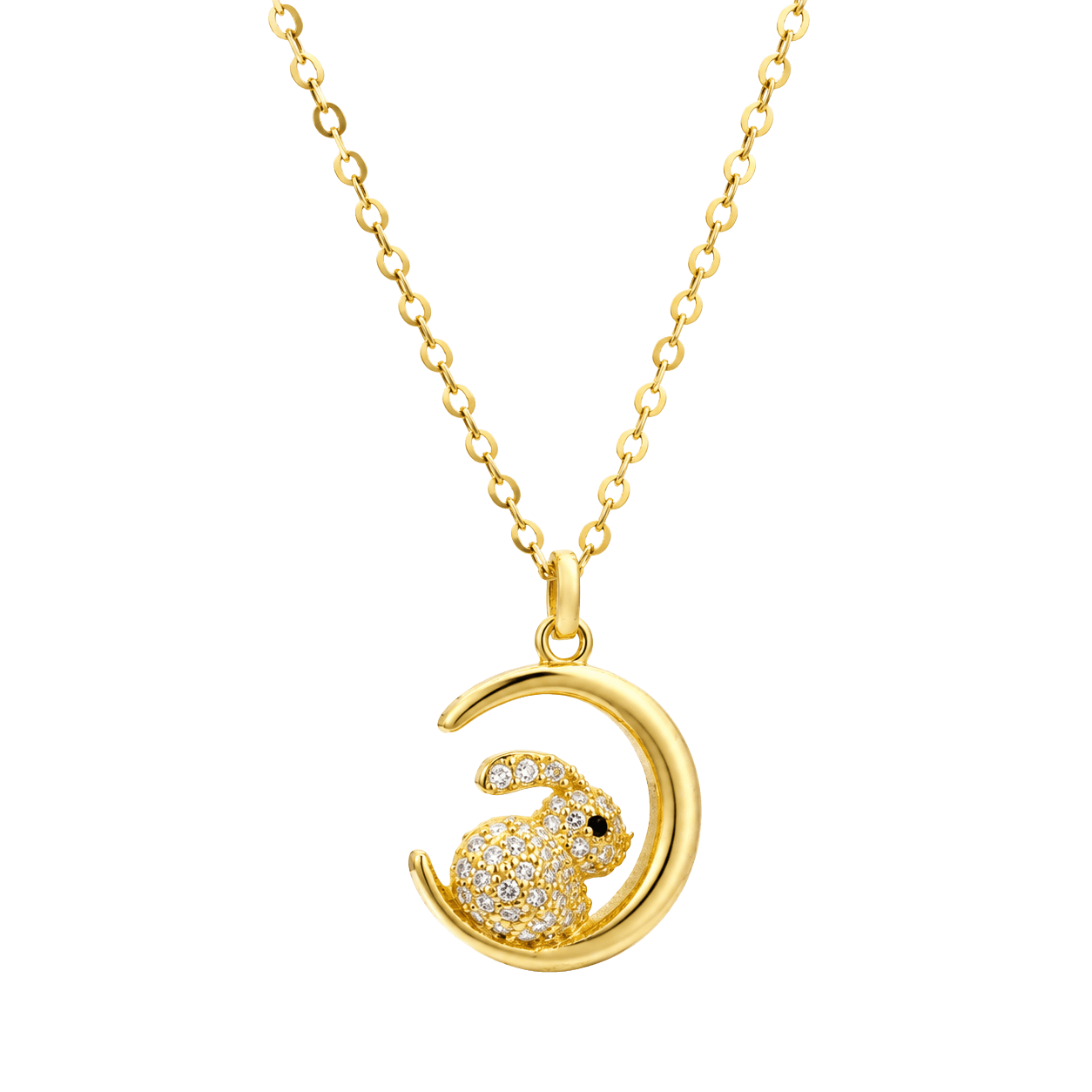 Dreamy Moon & Rabbit Chain Pendant