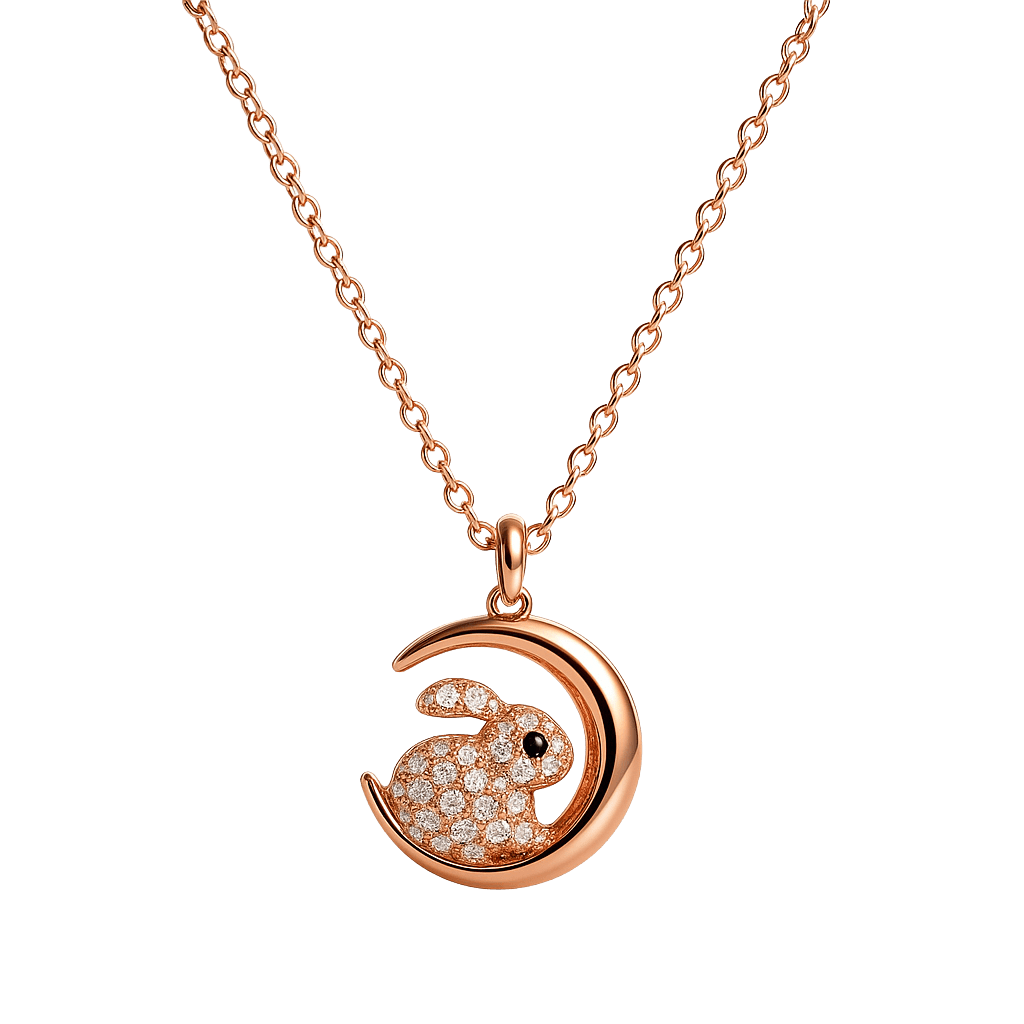 Dreamy Moon & Rabbit Chain Pendant