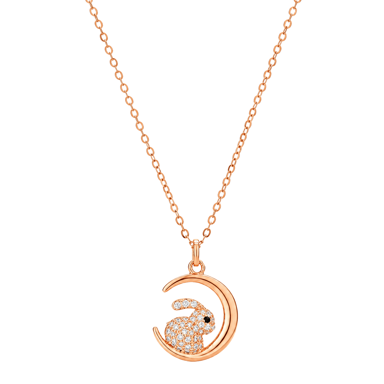 Dreamy Moon & Rabbit Chain Pendant