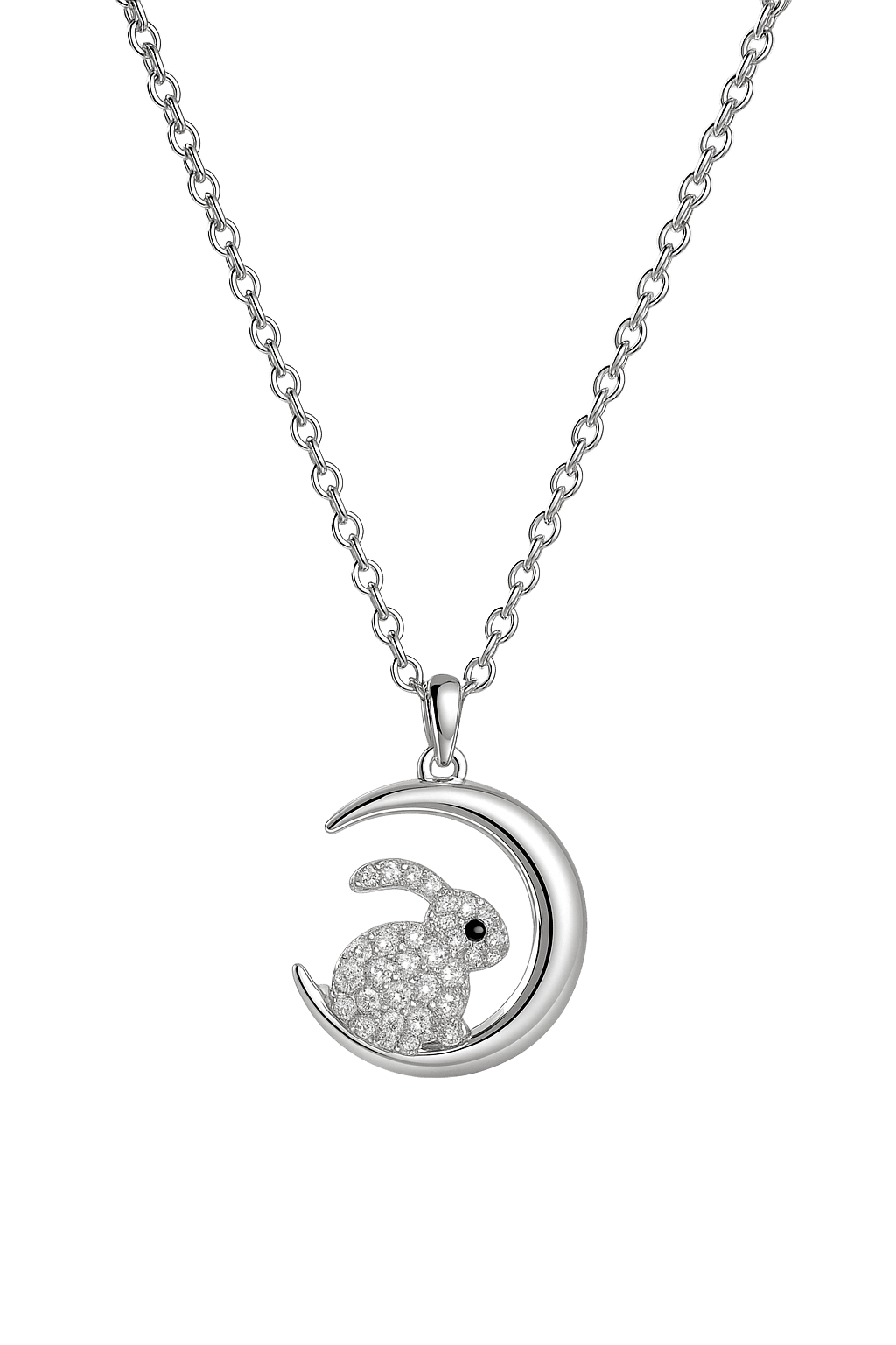 Dreamy Moon & Rabbit Chain Pendant