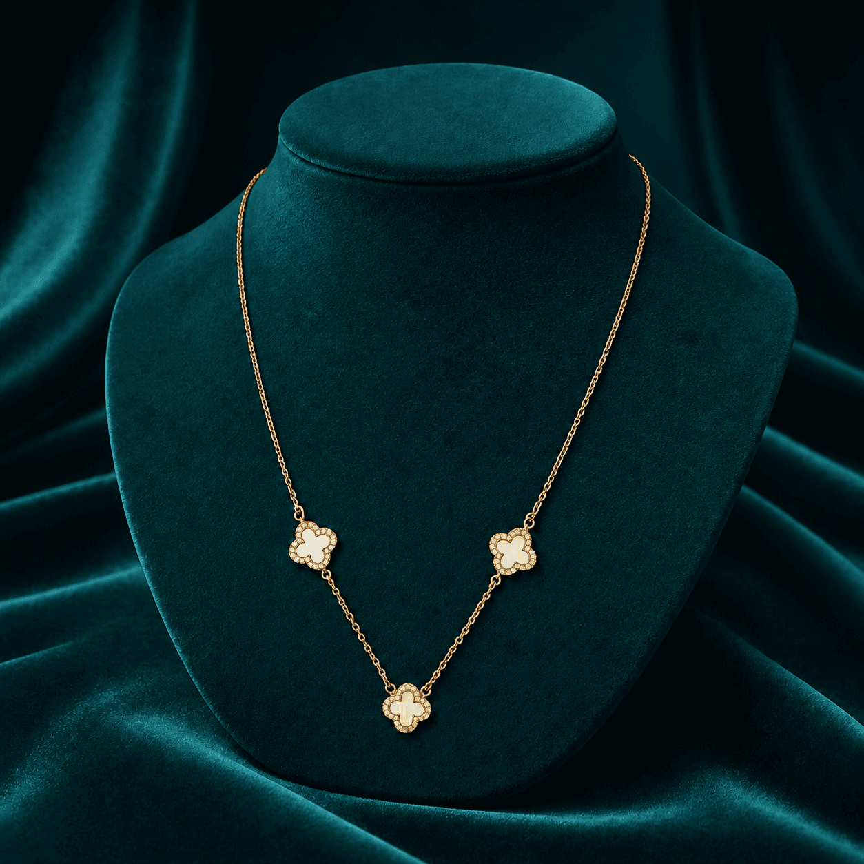 Lucky Triple Clover Chain Pendant
