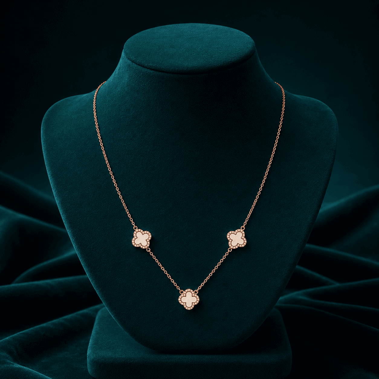 Lucky Triple Clover Chain Pendant