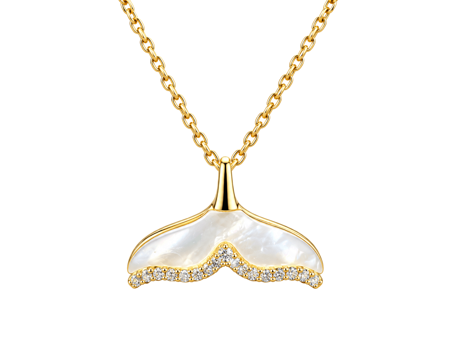 Luminous Pearl Gold Plated Chain Pendant view 1