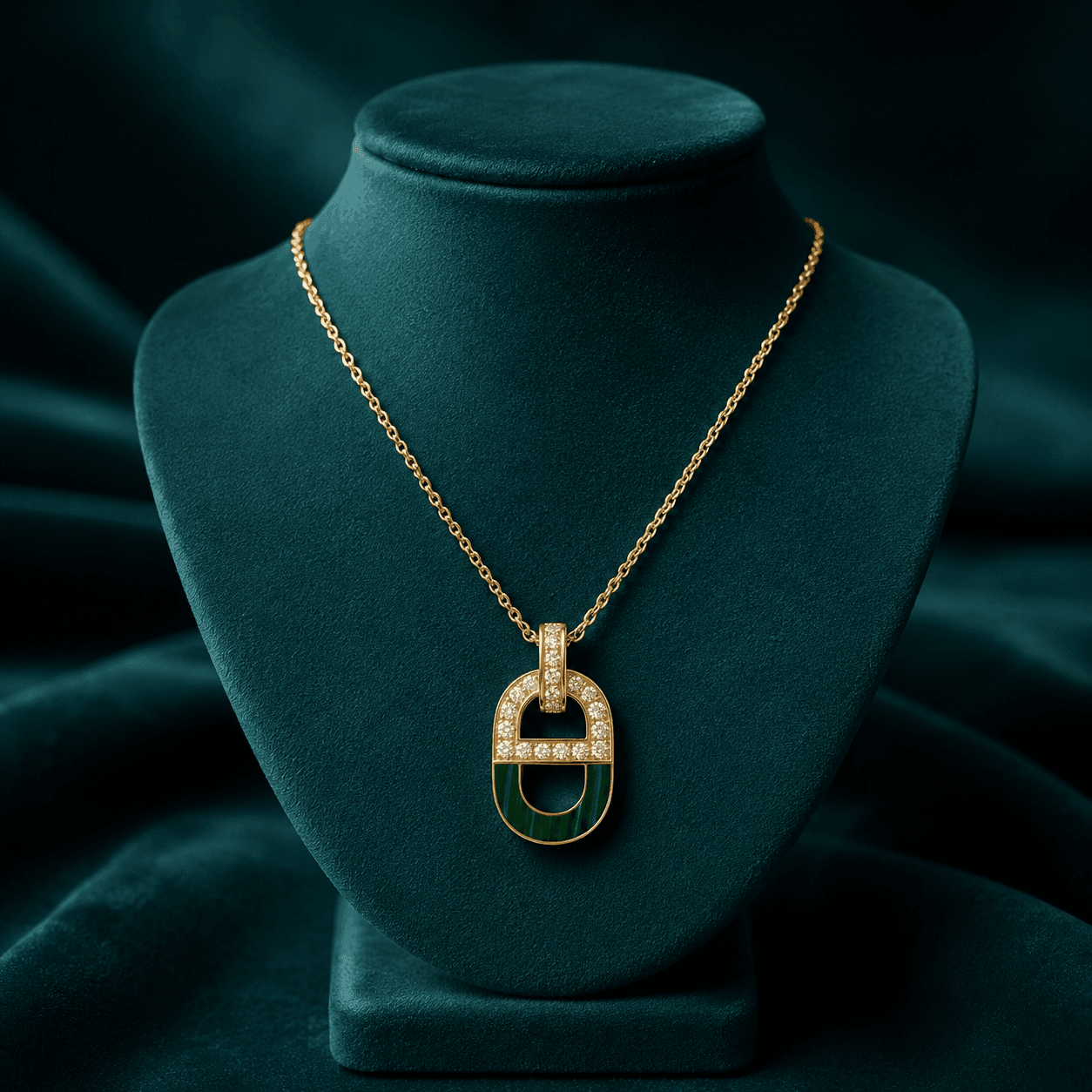 Minimal Green Charm Pendant alternate view