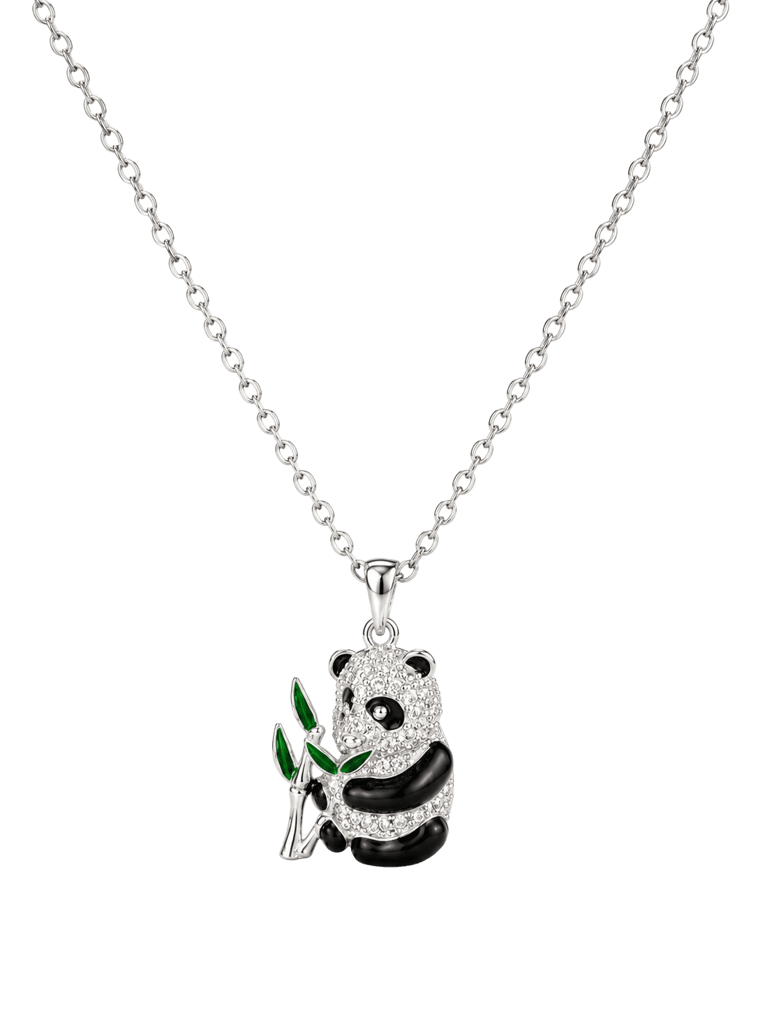 Silver Panda Charm Chain Pendant