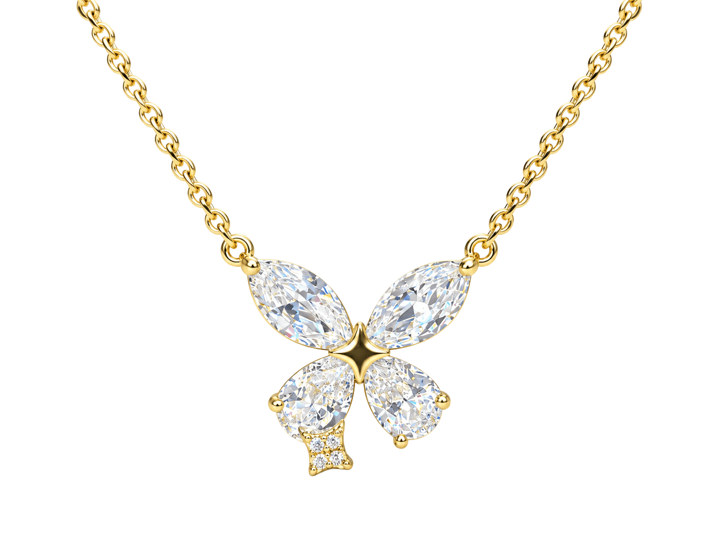 Sparkling Crystal Gold Plated Chain Pendant view 1