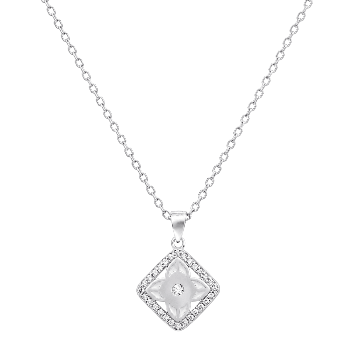 Square Floral Chain Pendant