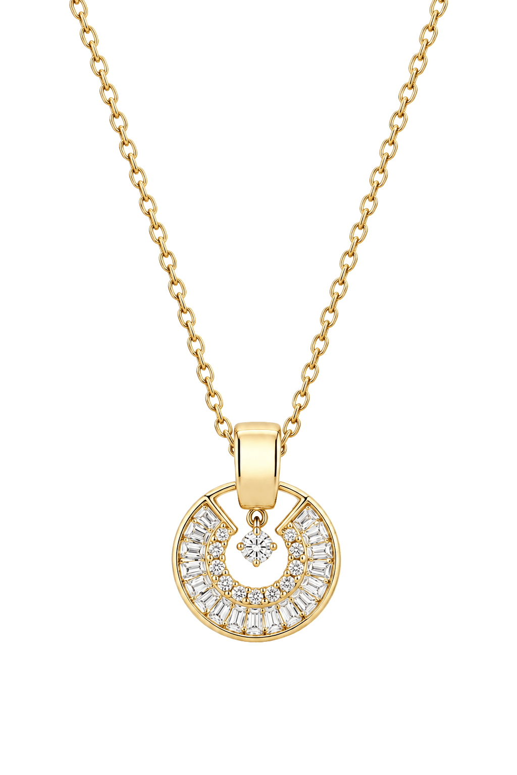 The Eclipse Solitaire Drop Chain Pendant view 1