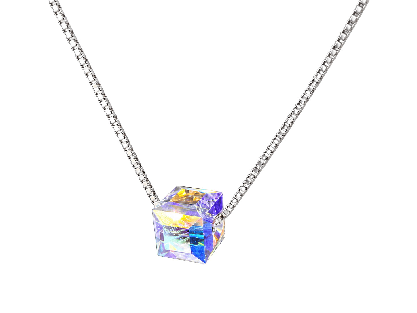 The Stellar Cube Crystal Necklace view 1