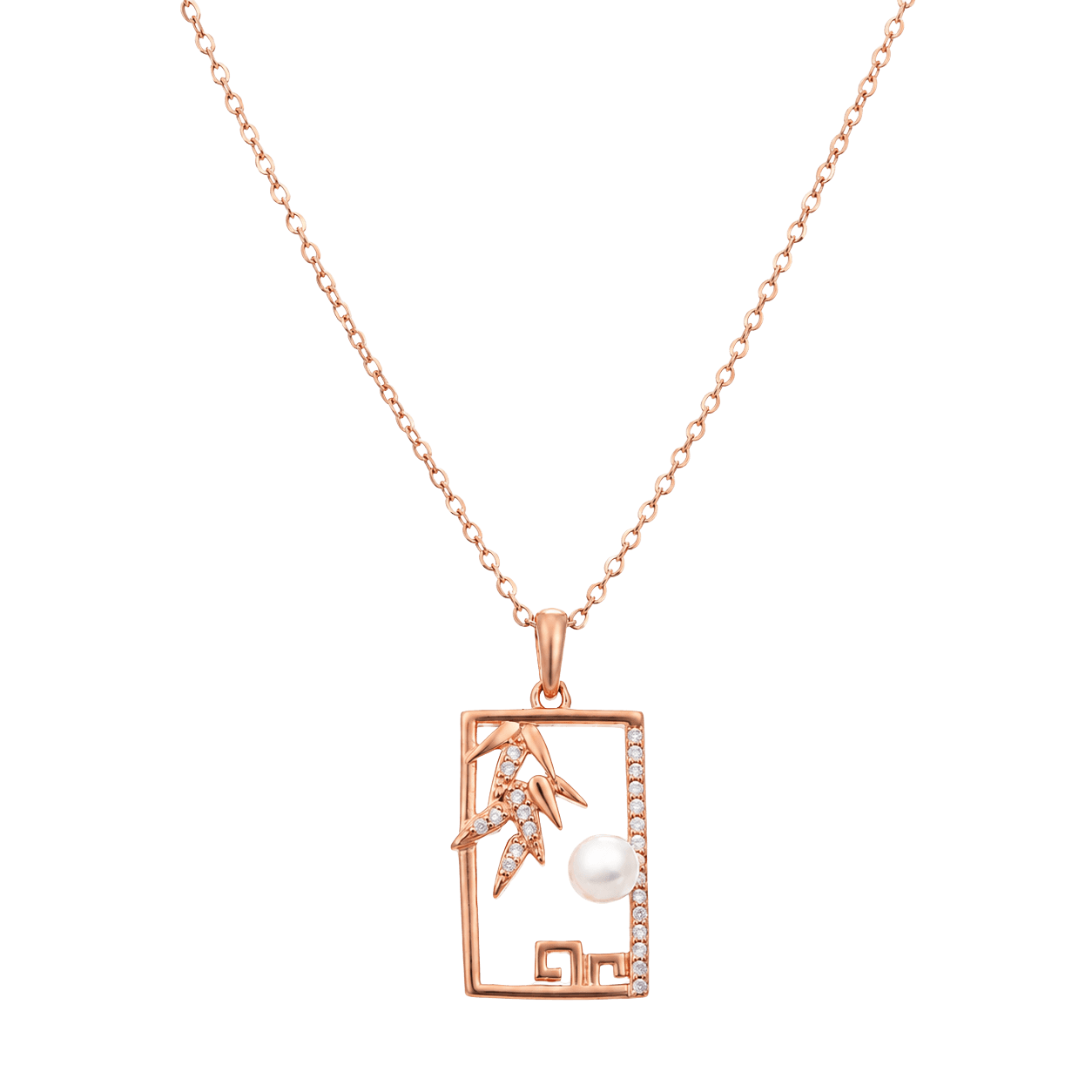 Pearl Zen Rectangle Necklace