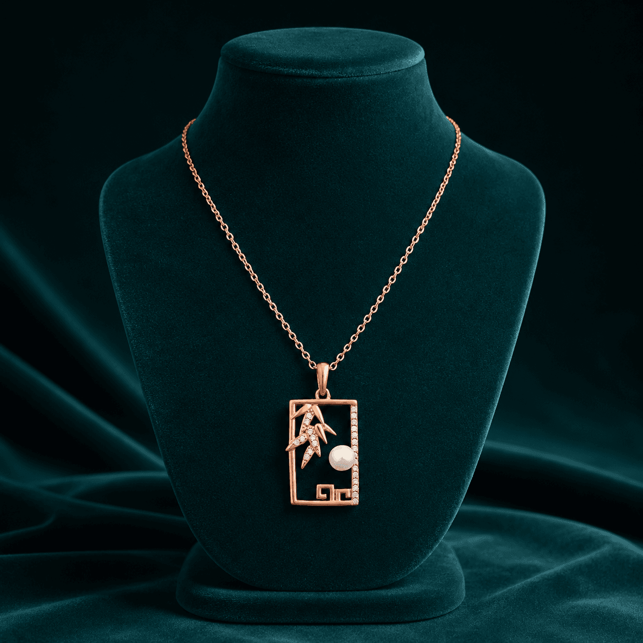 Pearl Zen Rectangle Necklace
