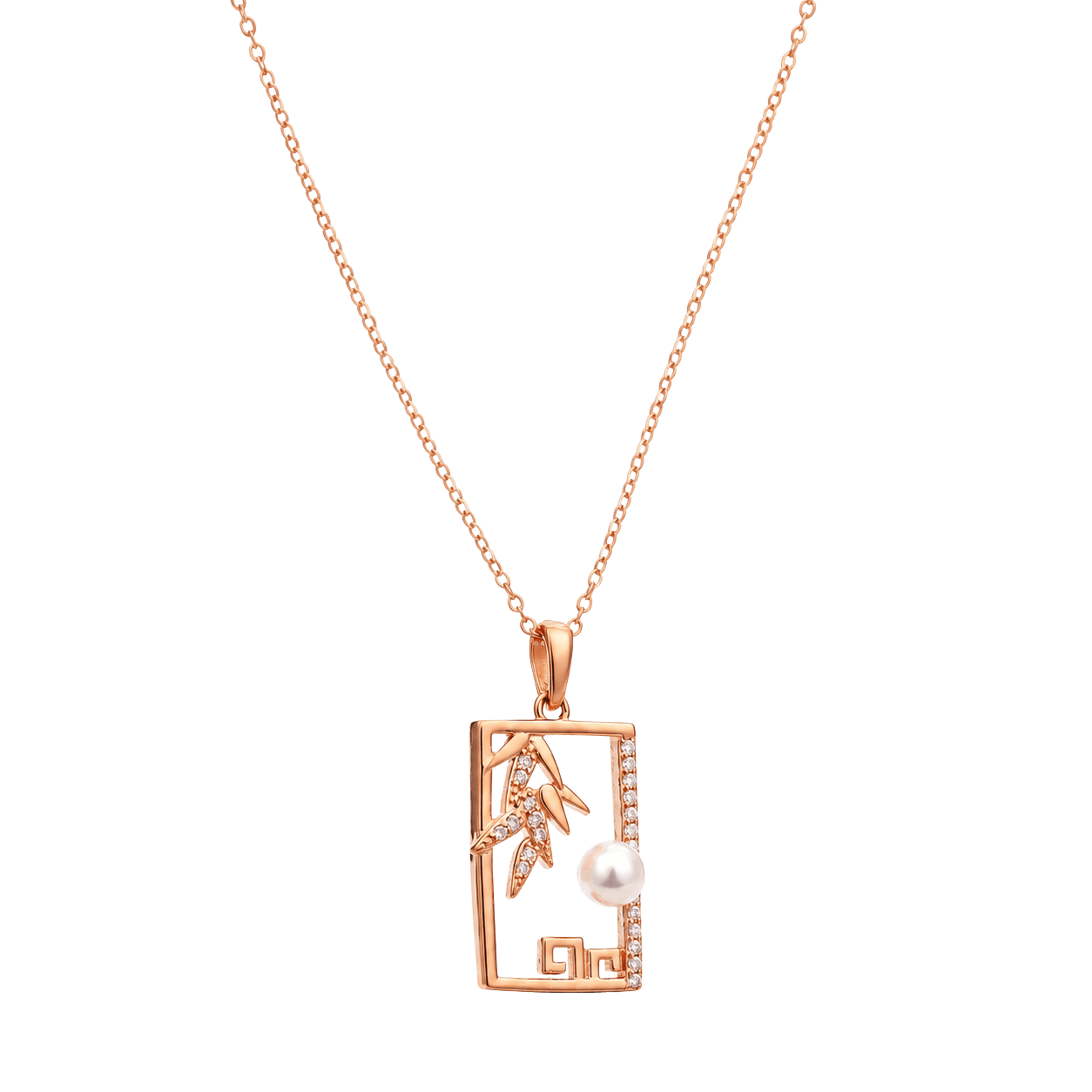 Pearl Zen Rectangle Necklace
