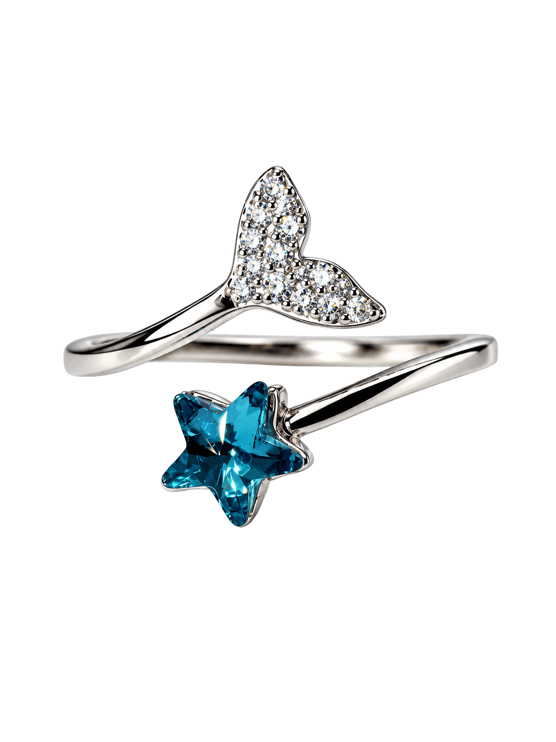 Azure Nova – Blue Star Crystal Ring view 1
