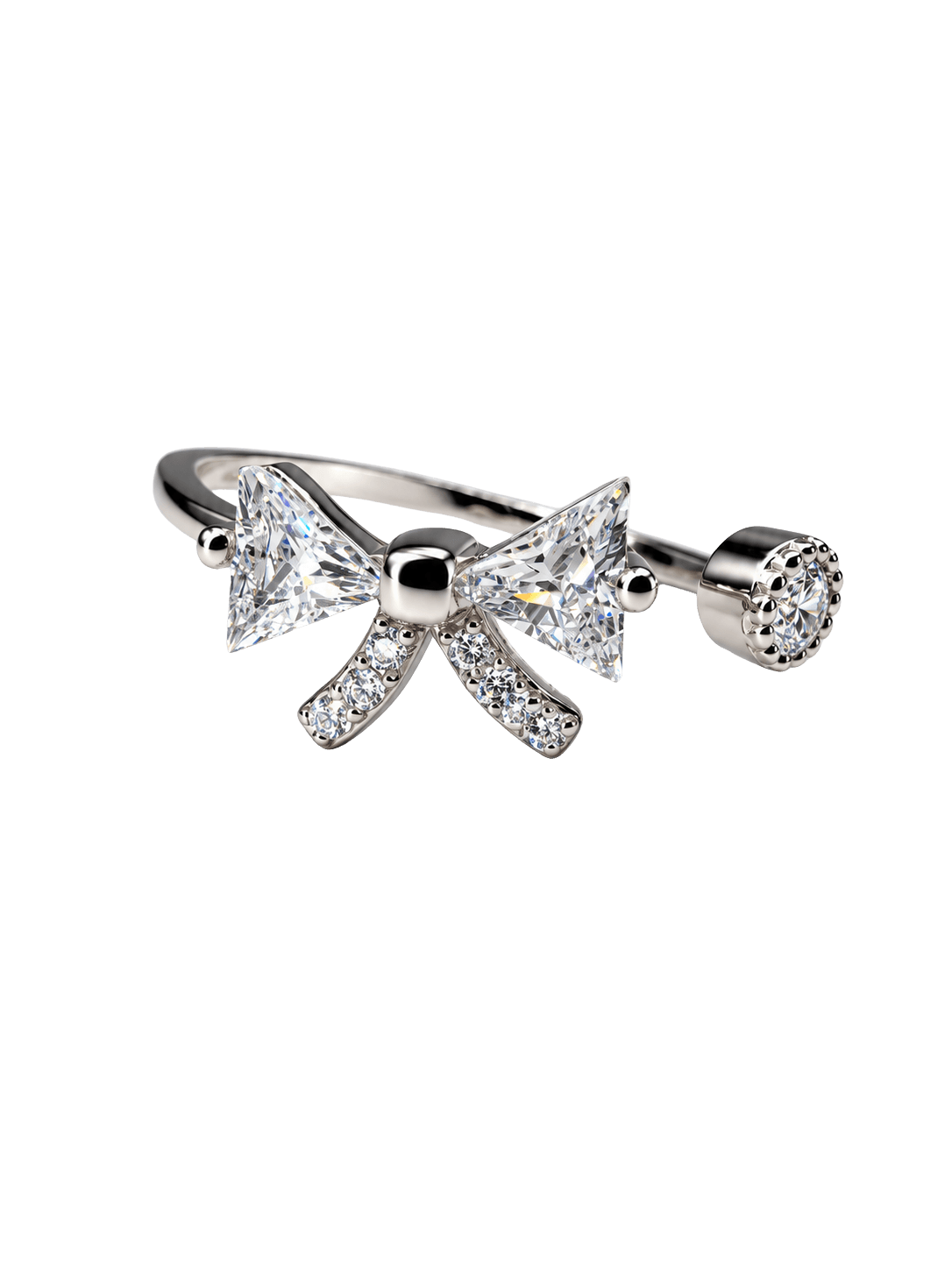 Bows & Brilliance – Crystal Ribbon Ring view 1