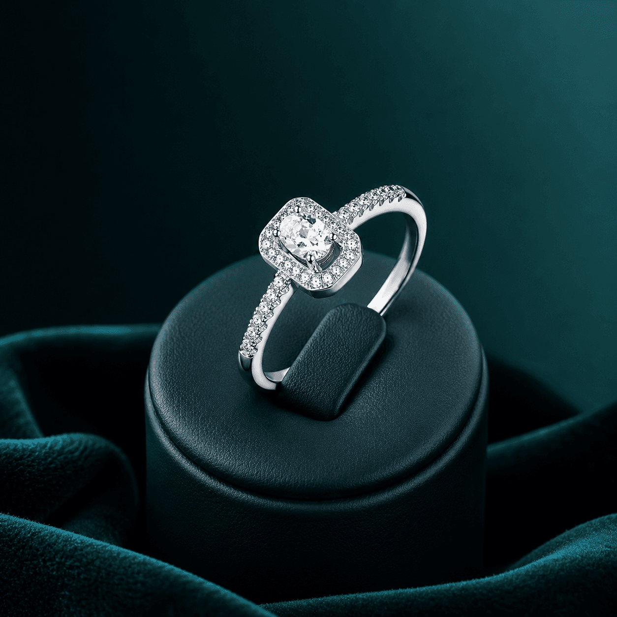 Brilliant Pear-Cut Promise Silver Adjustable Ring alternate view