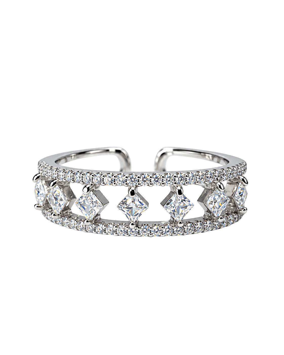 Celestia Princess-Cut Adjustable Ring