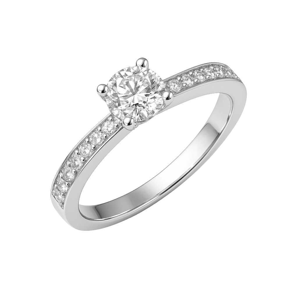 Dual Tone Intertwined Bridal Rings view 1