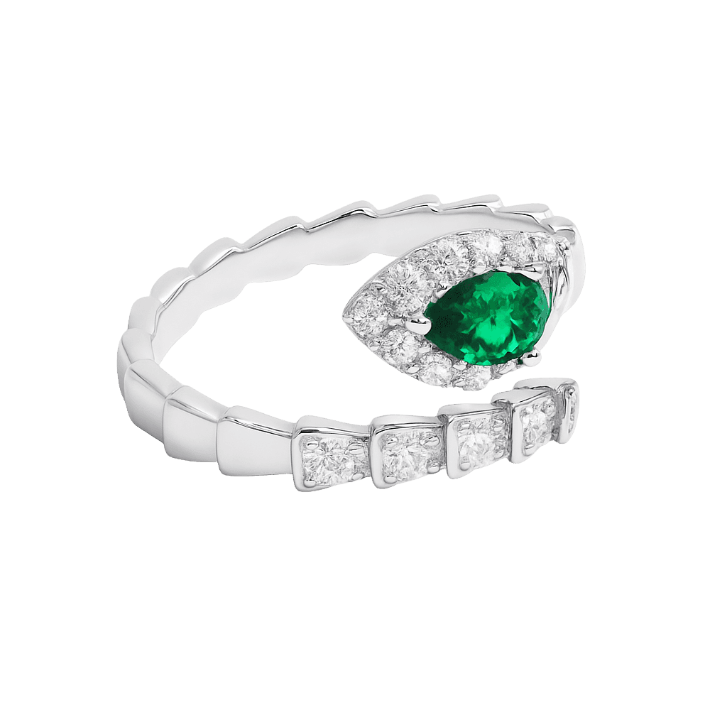 Emerald Green Marquise Wrap Ring