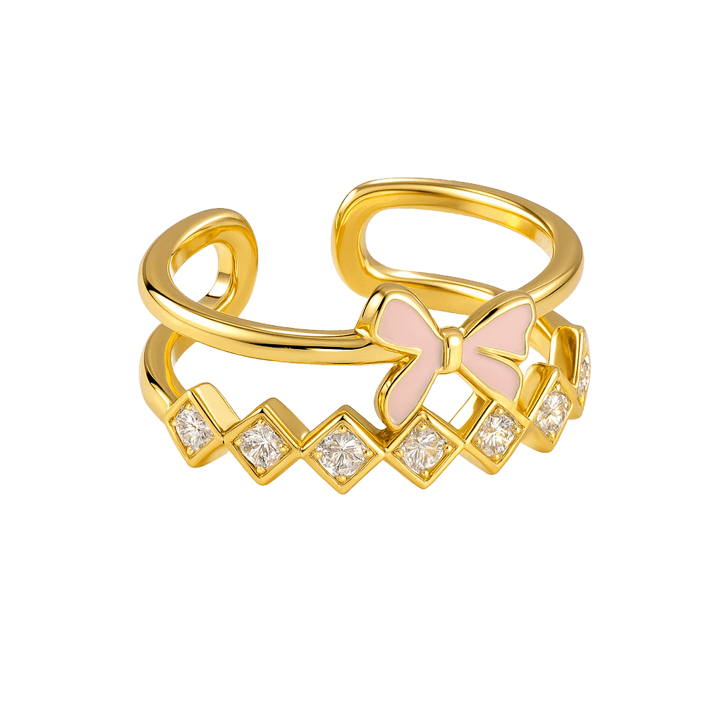 Enchanted Pink Butterfly Sparkle Ring