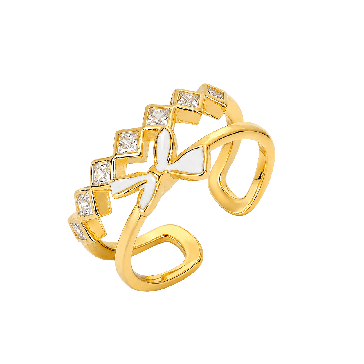 Ethereal White Butterfly Wing Ring