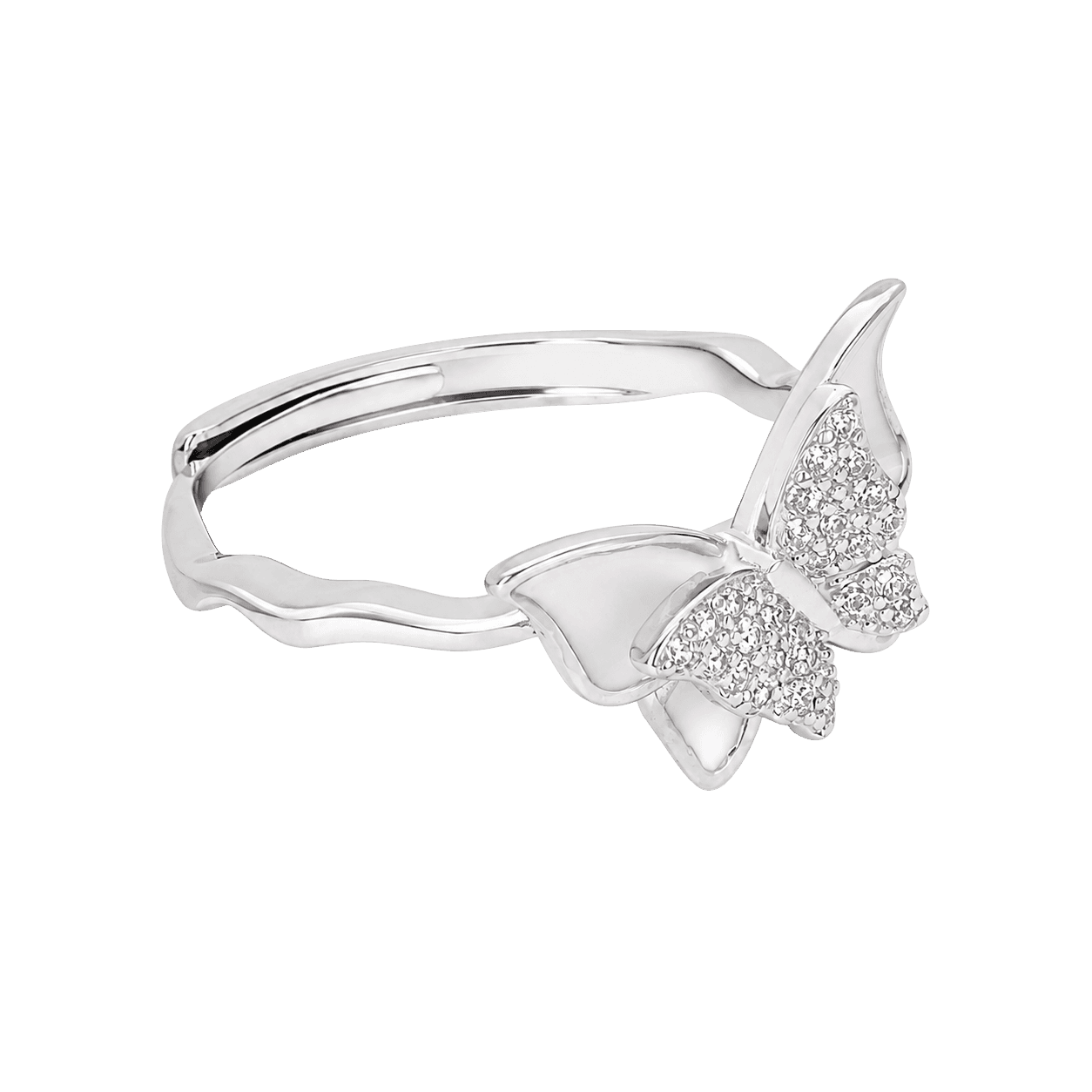 Fluttering Wings Diamond-Cut Ring