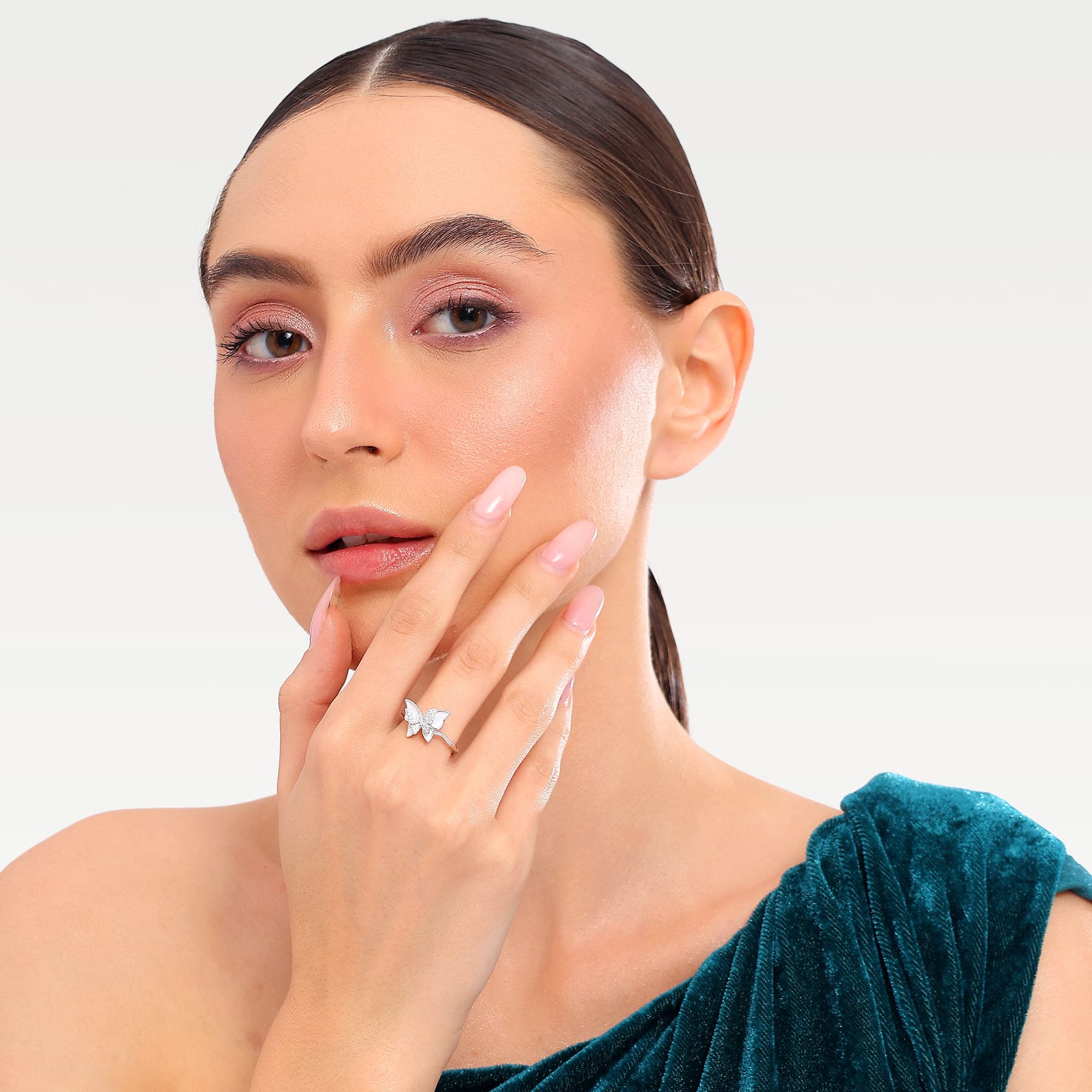 Fluttering Wings Diamond-Cut Ring