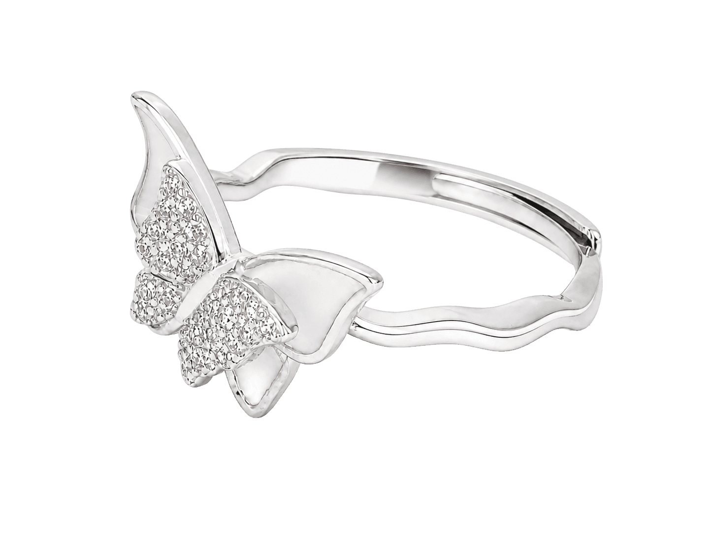 Fluttering Wings Diamond-Cut Ring