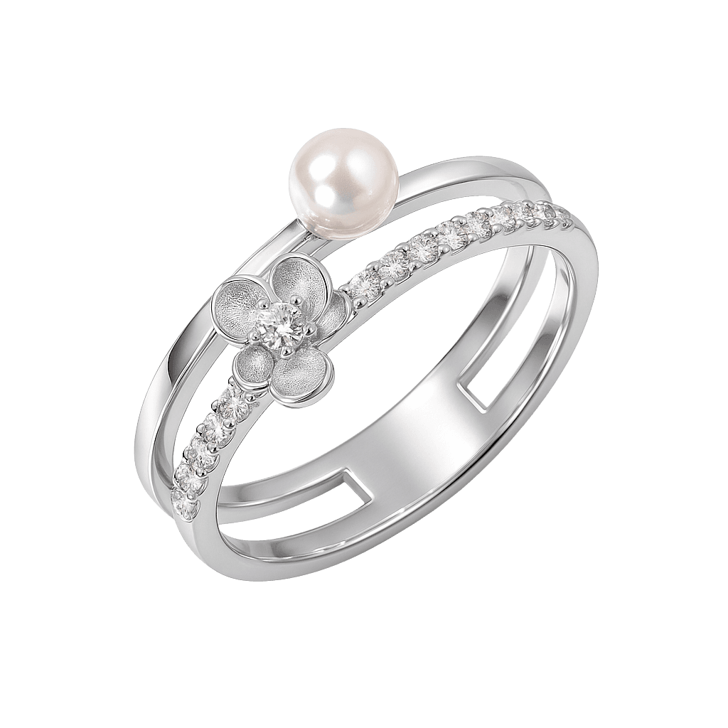 Floral Gardenia Dual Stone Ring