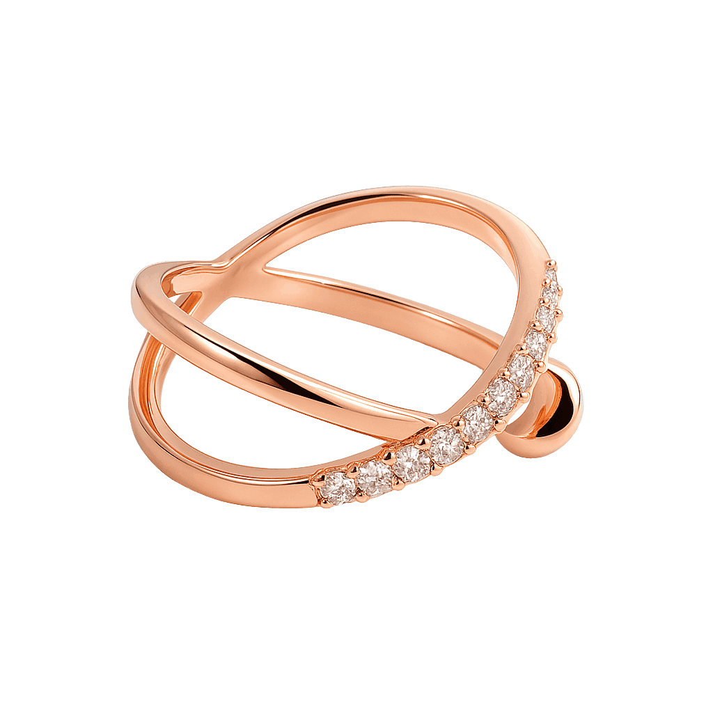 Infinity Twist Crystal Accent Ring alternate view