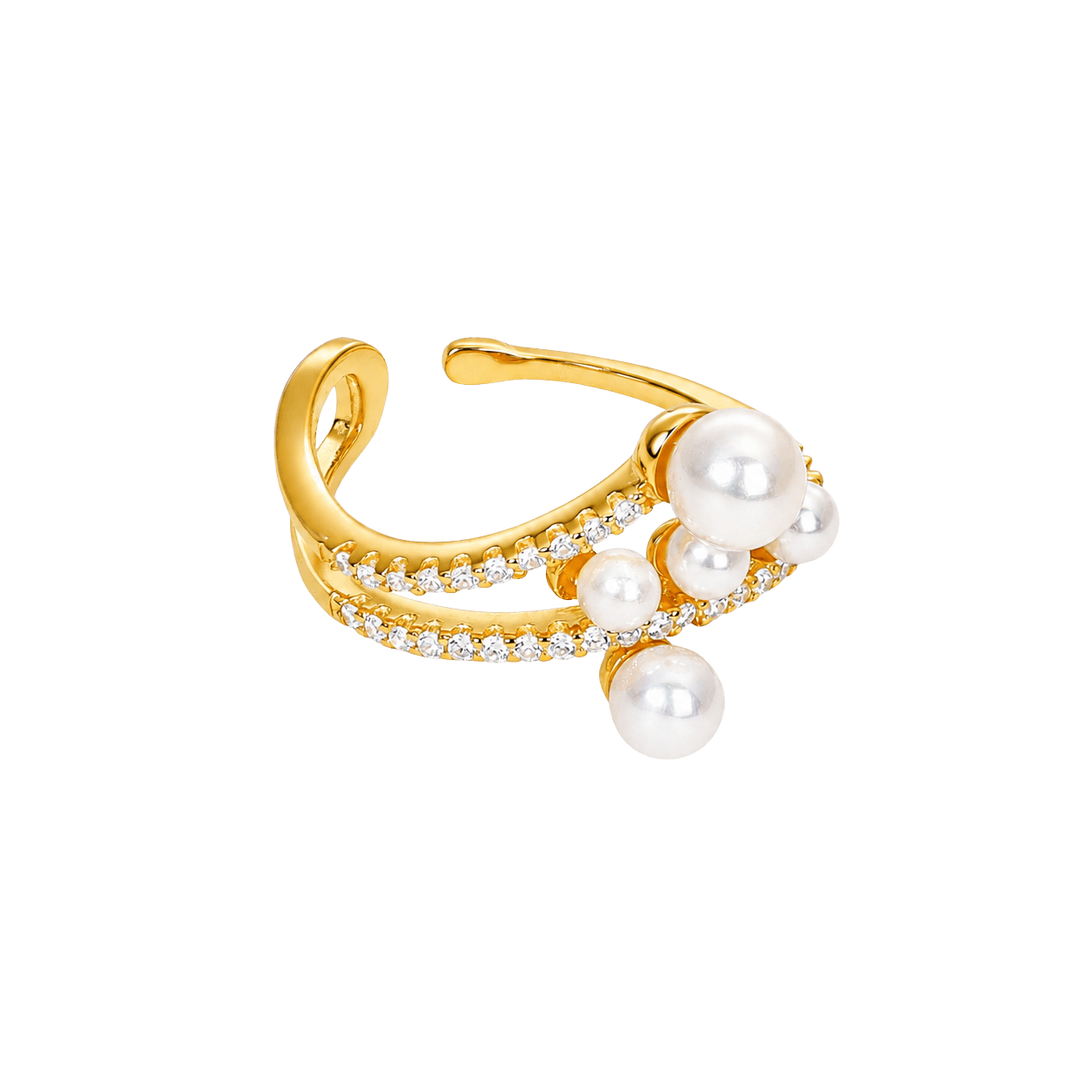 Pearl Cluster Elegance Statement Ring