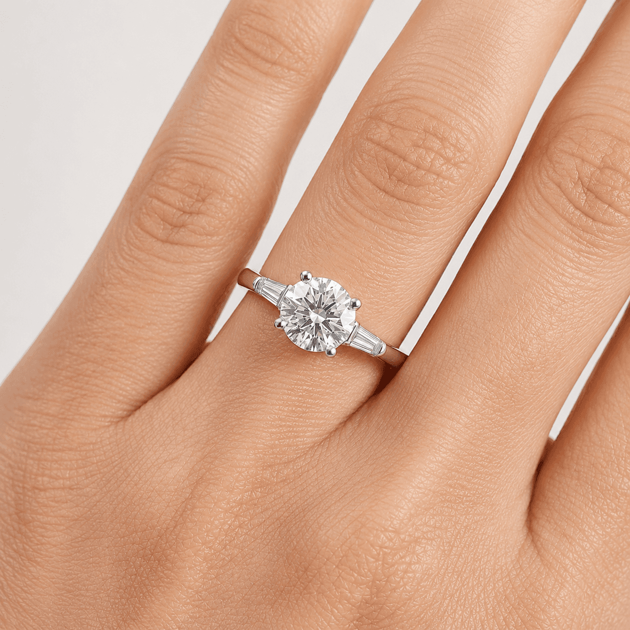 Silver Crystal Single Stone Ring alternate view