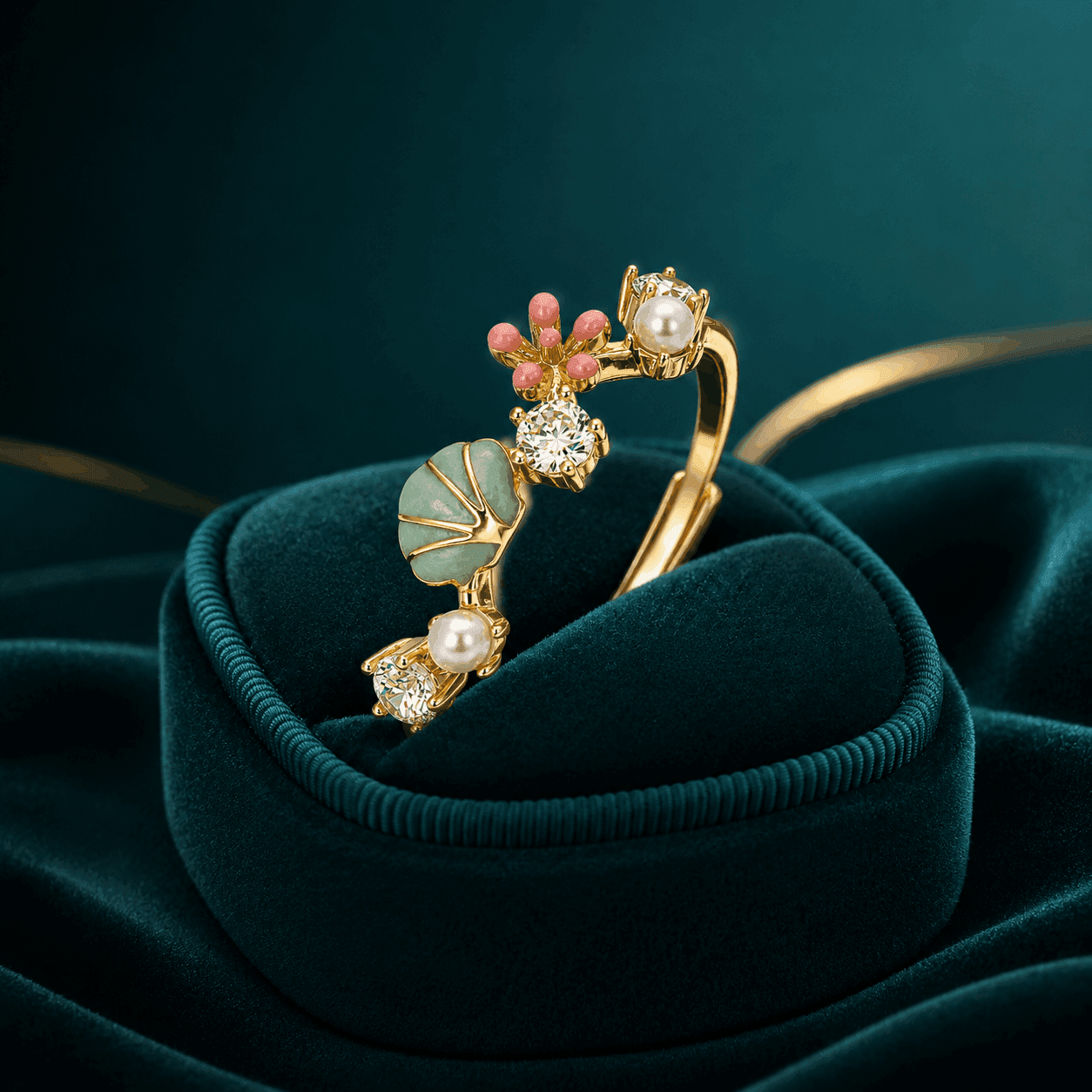 Spring Blossom Pastel Gemstone Ring